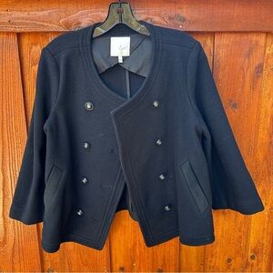 Joie wool double breasted cropped jacket